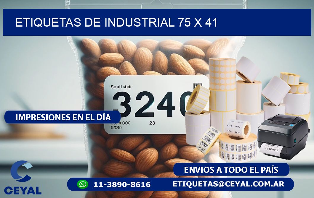etiquetas de industrial 75 x 41