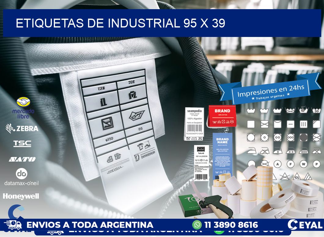 etiquetas de industrial 95 x 39