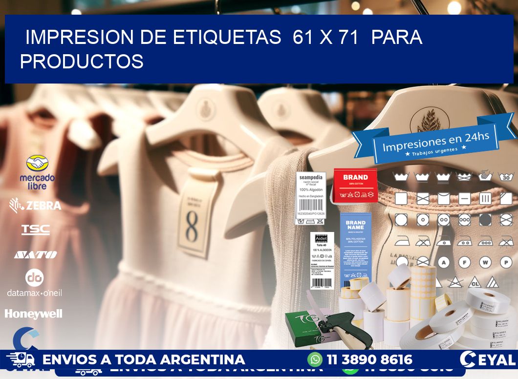 impresion de etiquetas  61 x 71  para productos