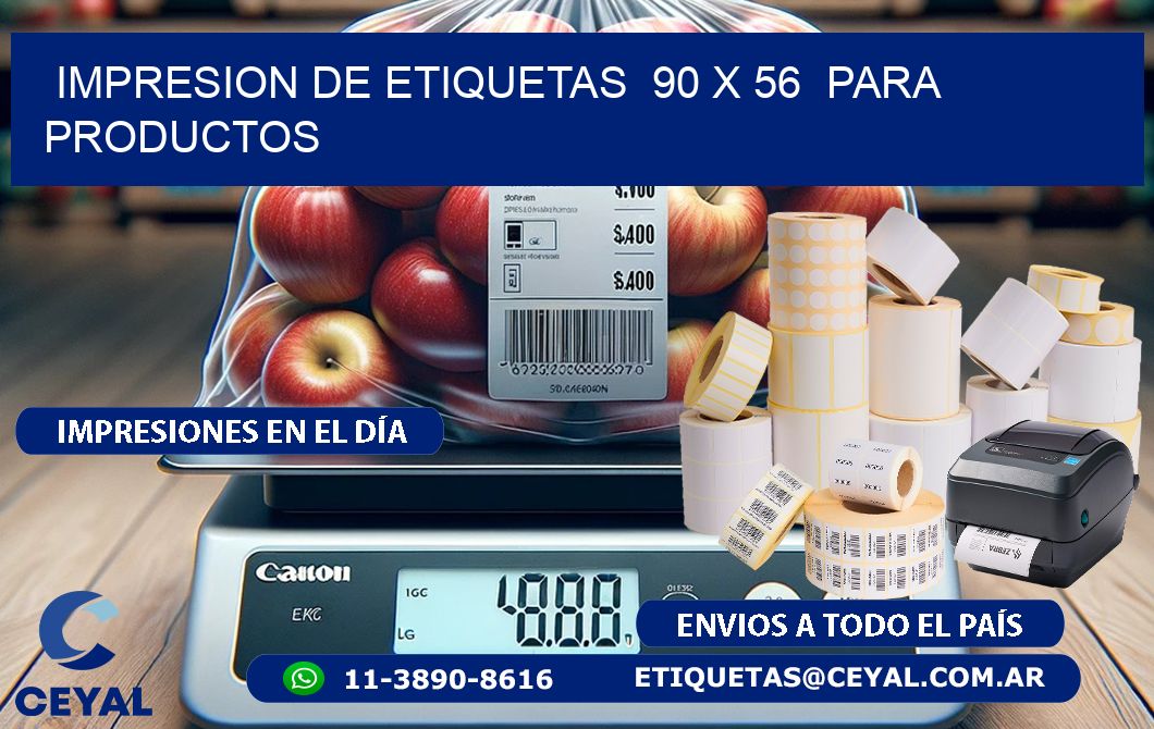 impresion de etiquetas  90 x 56  para productos