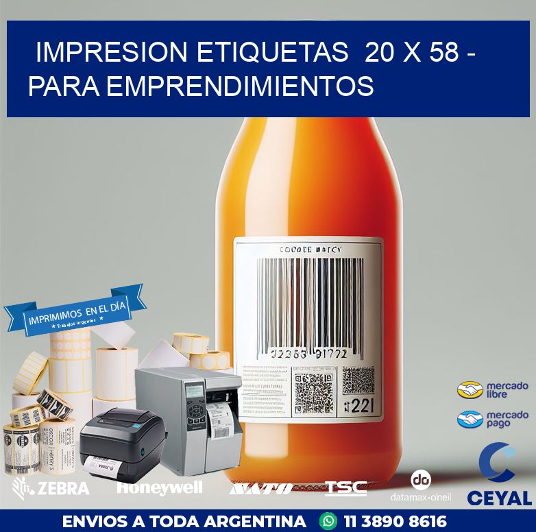 impresion etiquetas  20 x 58 – para emprendimientos