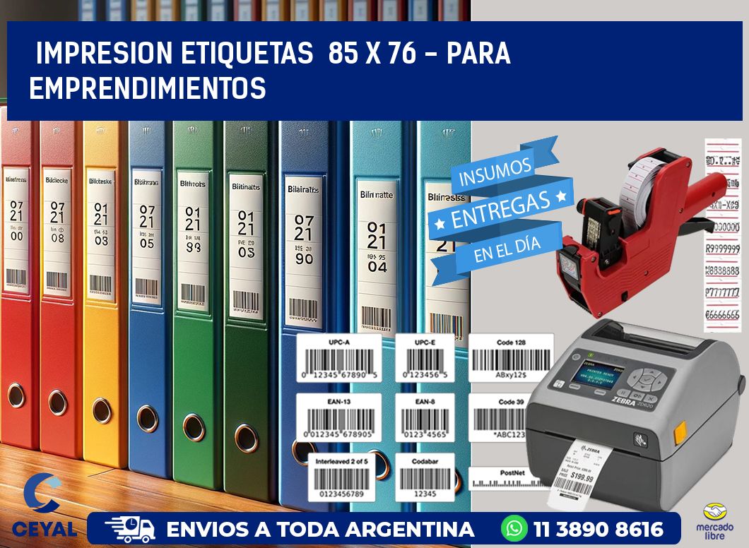 impresion etiquetas  85 x 76 - para emprendimientos