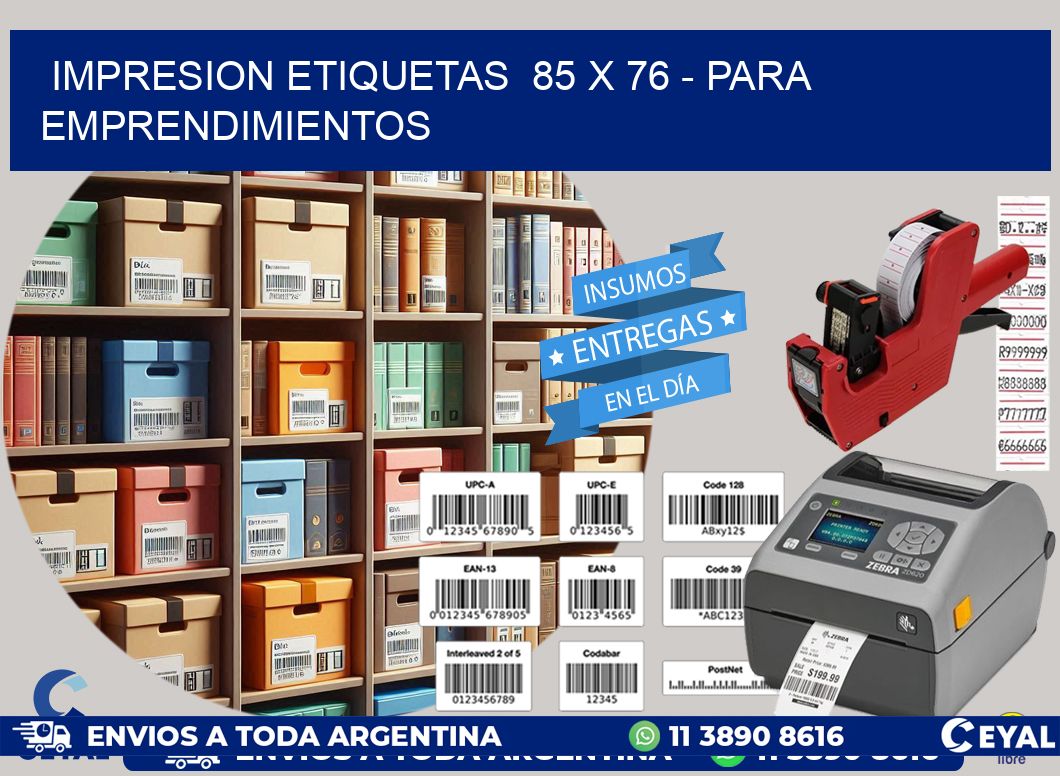 impresion etiquetas  85 x 76 - para emprendimientos