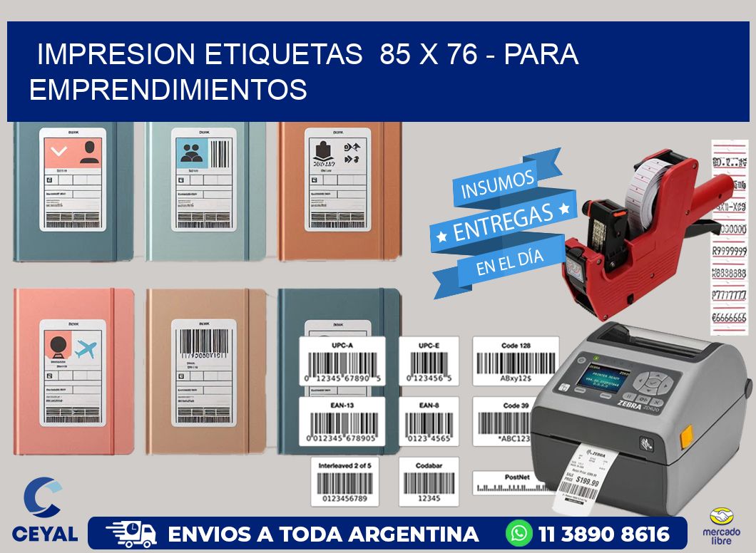impresion etiquetas  85 x 76 - para emprendimientos