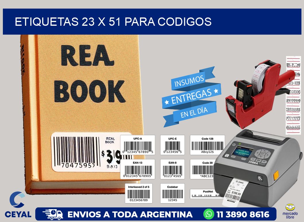 ETIQUETAS 23 x 51 PARA CODIGOS