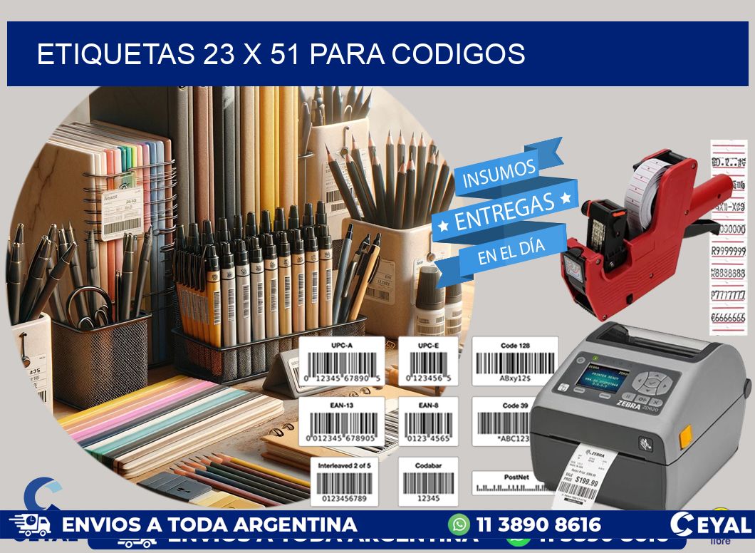 ETIQUETAS 23 x 51 PARA CODIGOS