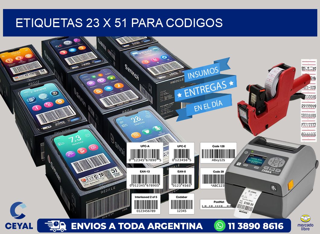 ETIQUETAS 23 x 51 PARA CODIGOS