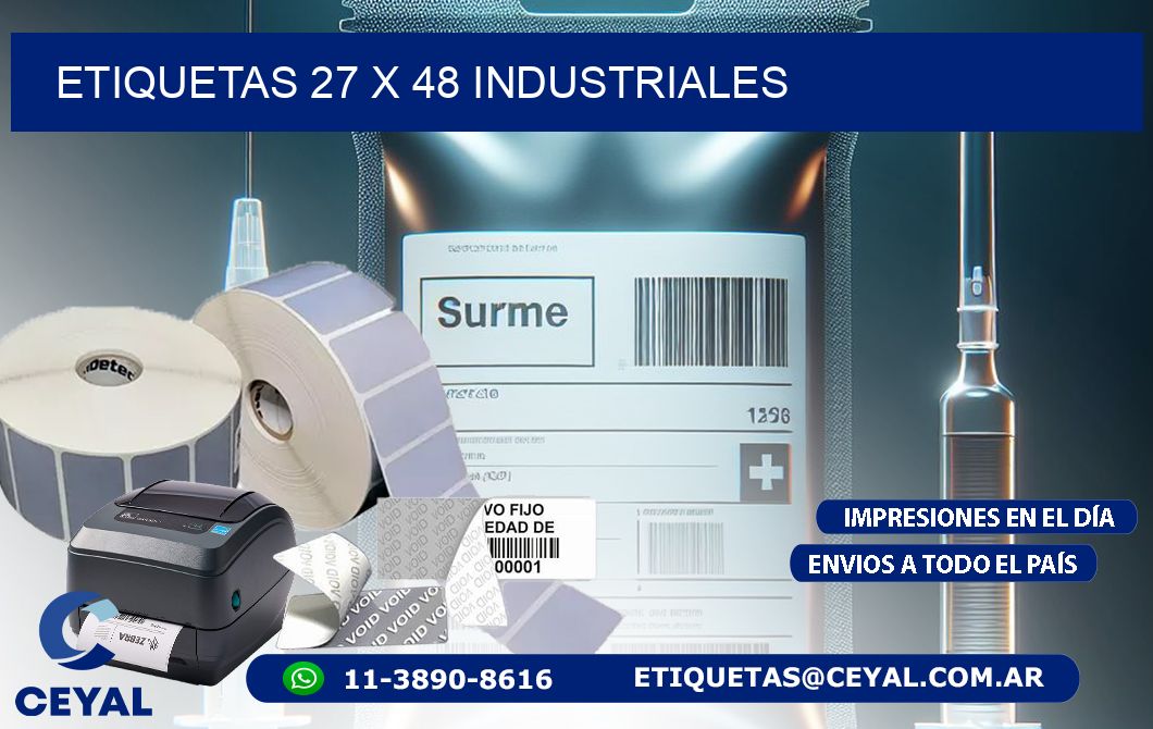 ETIQUETAS 27 x 48 INDUSTRIALES