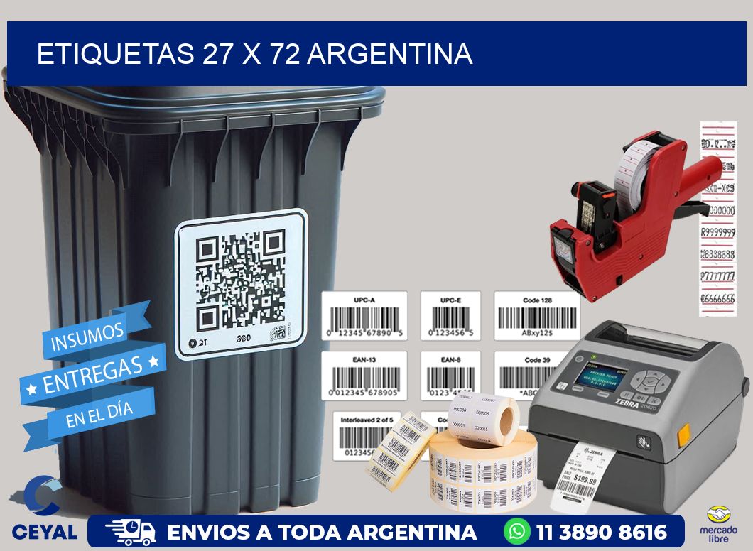 ETIQUETAS 27 x 72 ARGENTINA