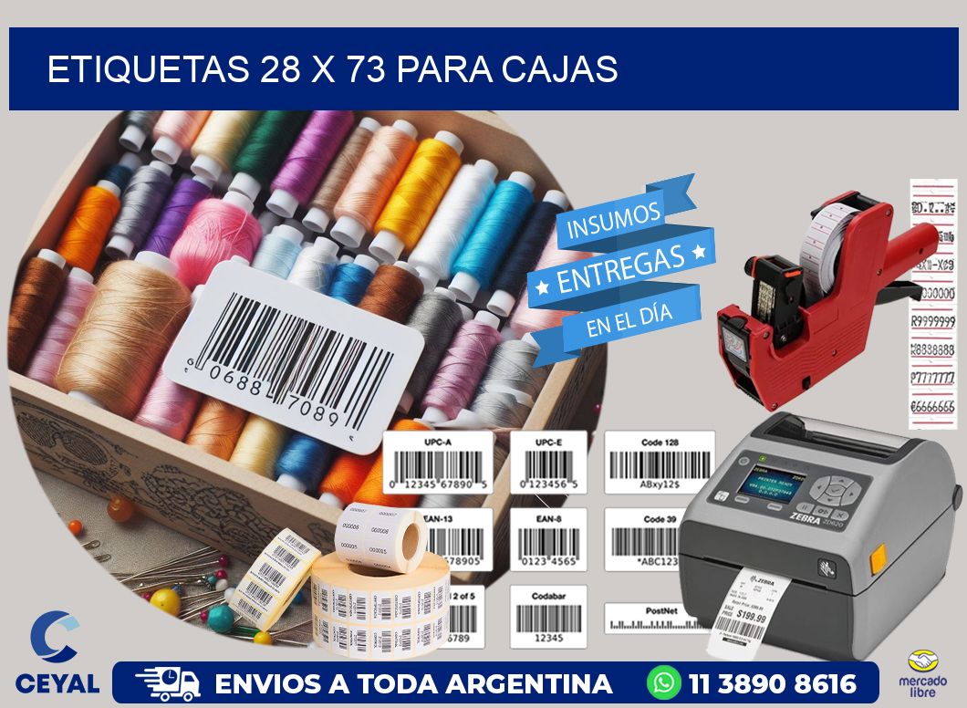 ETIQUETAS 28 x 73 PARA CAJAS
