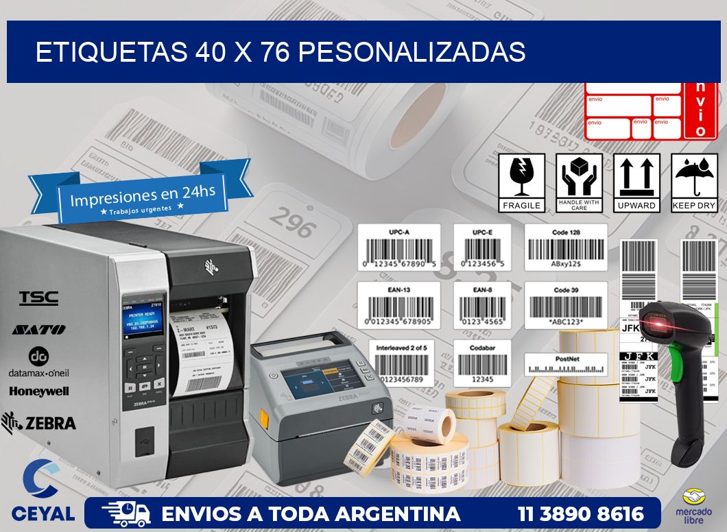 ETIQUETAS 40 x 76 PESONALIZADAS