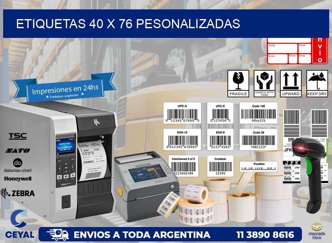 ETIQUETAS 40 x 76 PESONALIZADAS