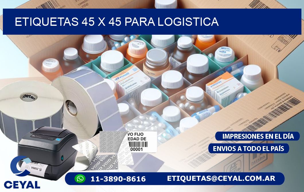 ETIQUETAS 45 x 45 PARA LOGISTICA