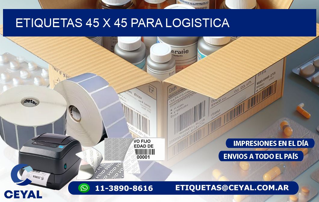 ETIQUETAS 45 x 45 PARA LOGISTICA