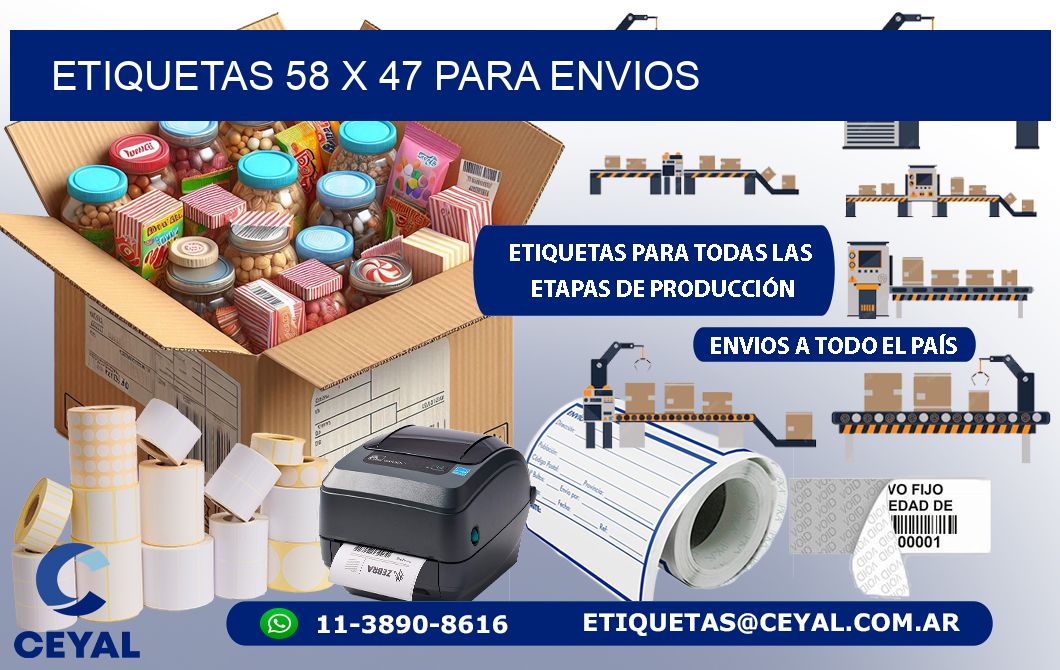 ETIQUETAS 58 x 47 PARA ENVIOS