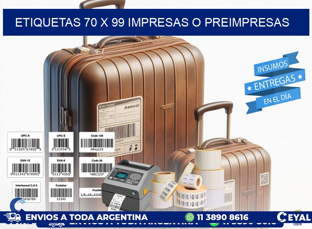ETIQUETAS 70 x 99 IMPRESAS O PREIMPRESAS