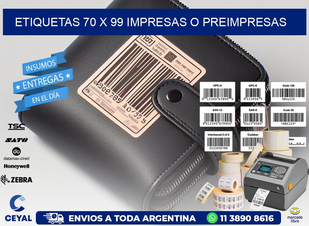 ETIQUETAS 70 x 99 IMPRESAS O PREIMPRESAS