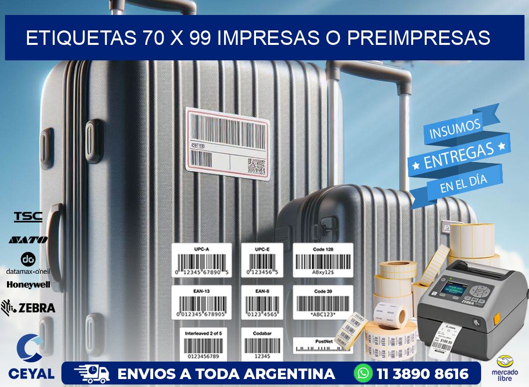 ETIQUETAS 70 x 99 IMPRESAS O PREIMPRESAS