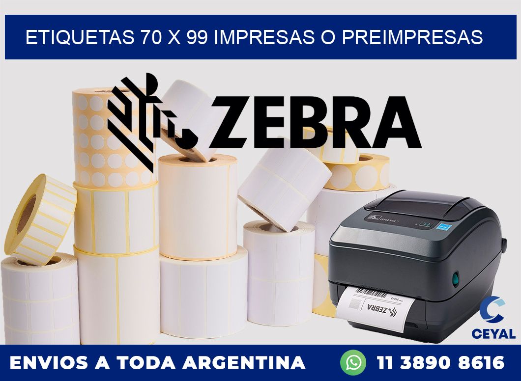 ETIQUETAS 70 x 99 IMPRESAS O PREIMPRESAS