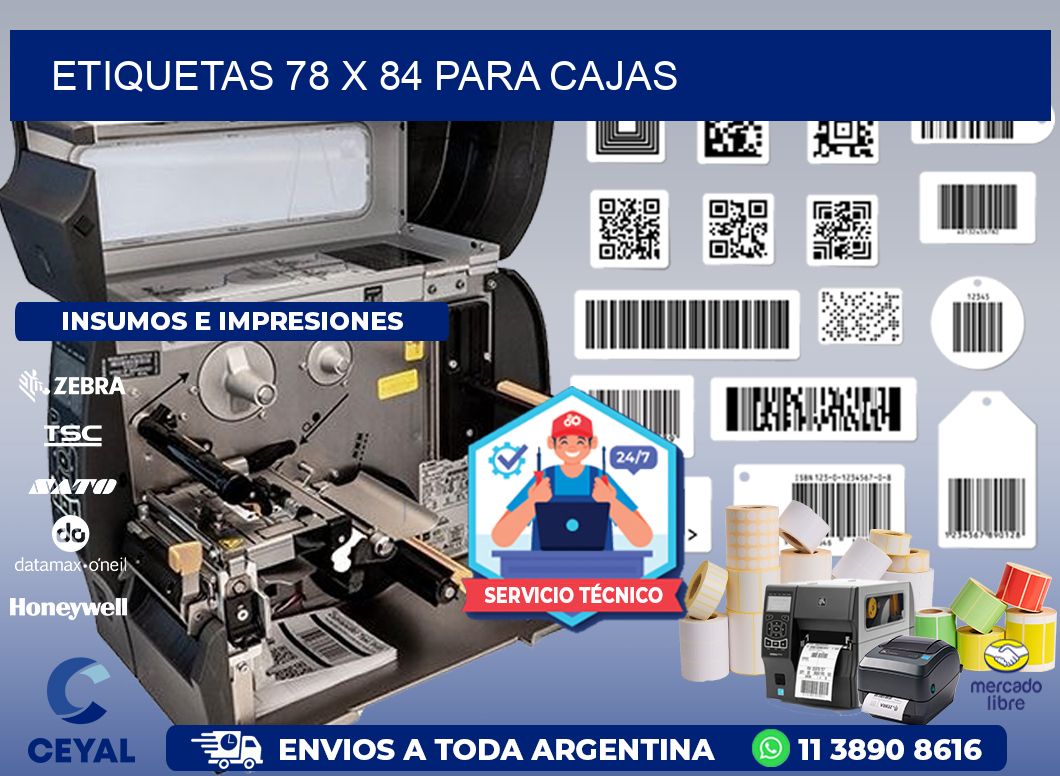 ETIQUETAS 78 x 84 PARA CAJAS
