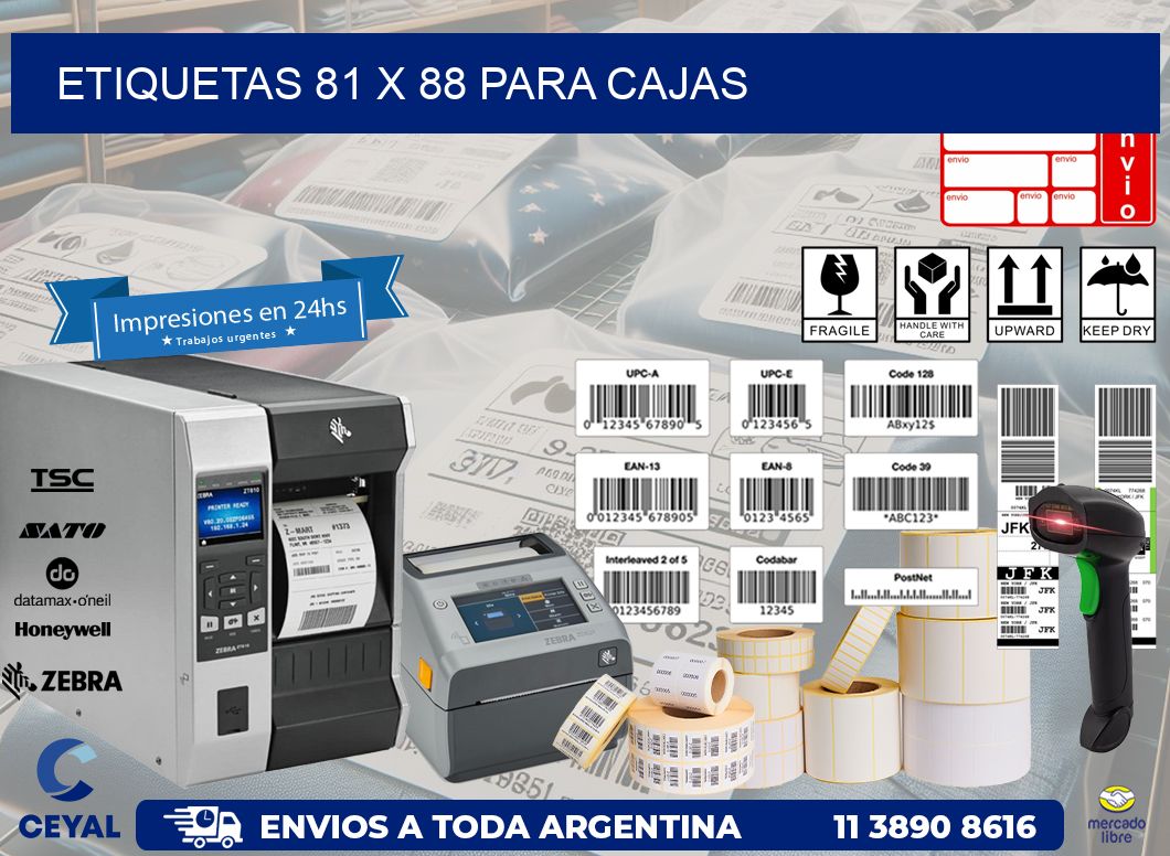ETIQUETAS 81 x 88 PARA CAJAS