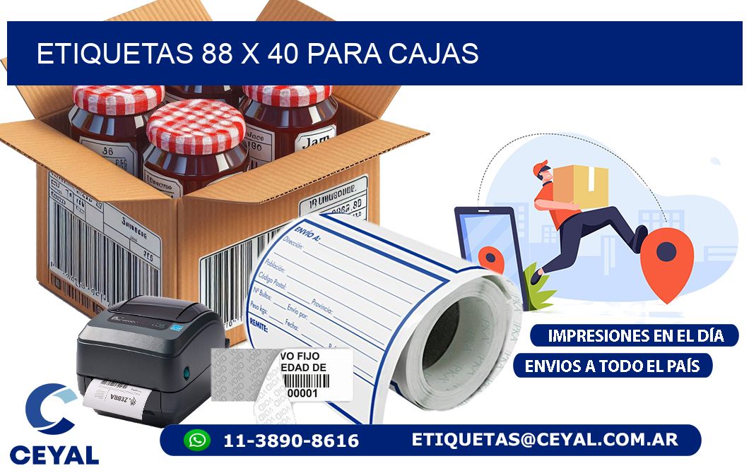 ETIQUETAS 88 x 40 PARA CAJAS