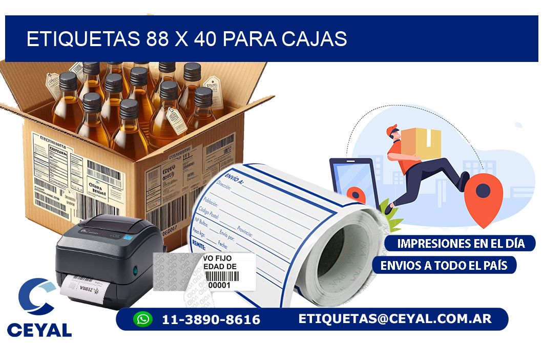 ETIQUETAS 88 x 40 PARA CAJAS