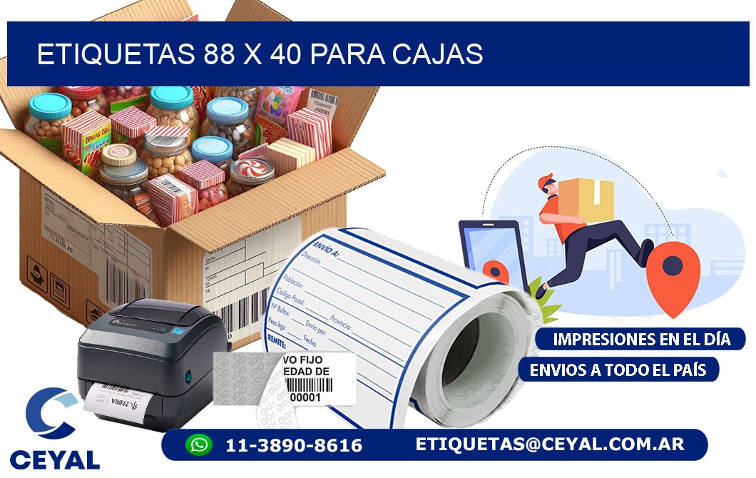 ETIQUETAS 88 x 40 PARA CAJAS