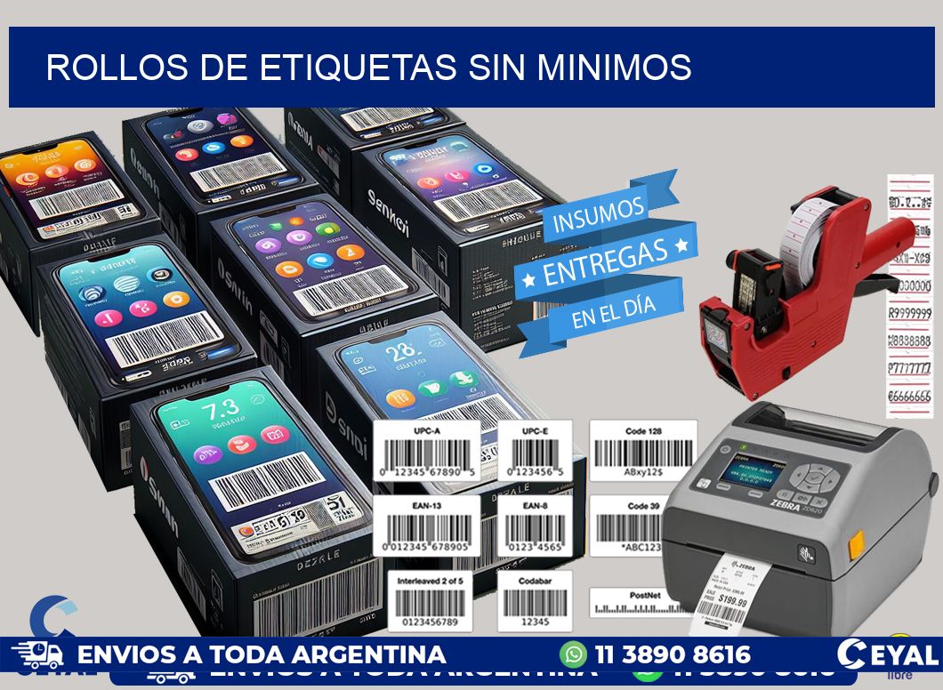 ROLLOS DE ETIQUETAS sin minimos