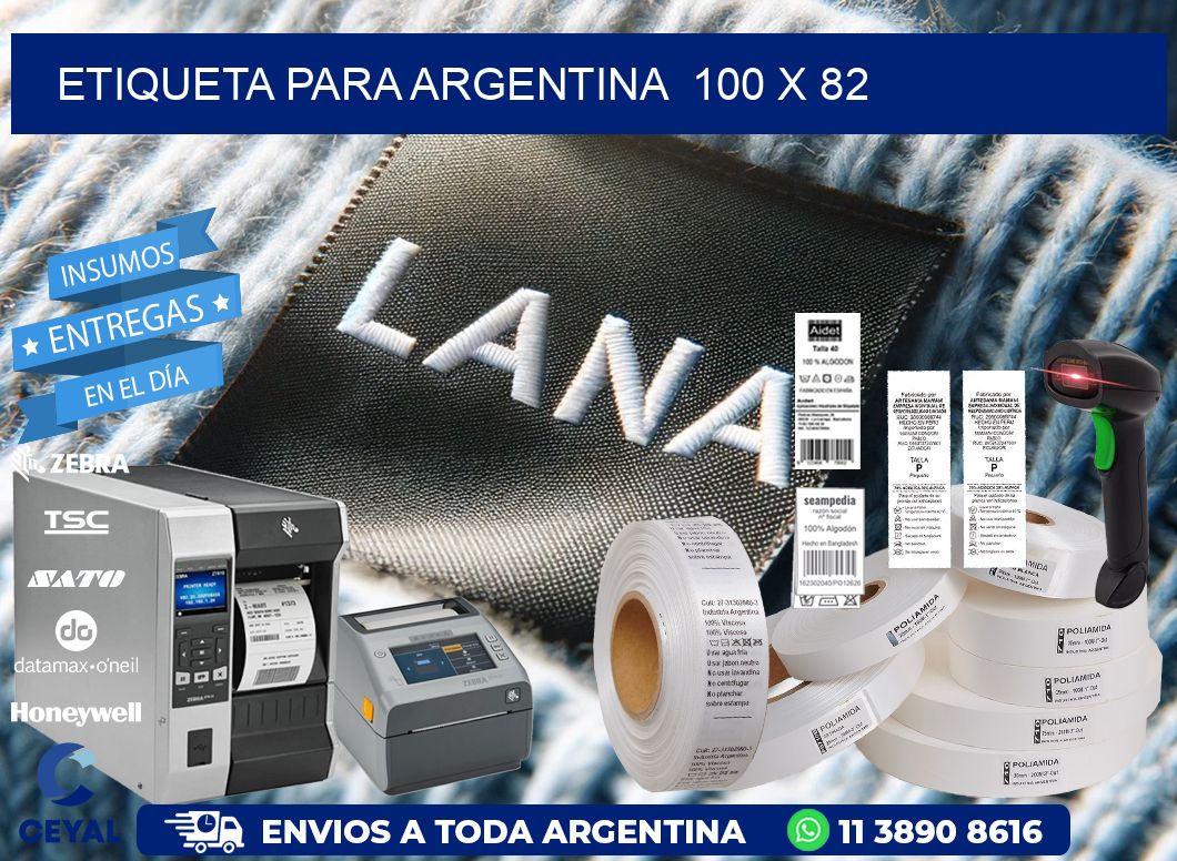 etiqueta para Argentina  100 x 82