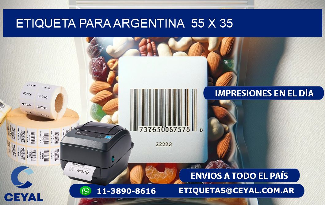 etiqueta para Argentina  55 x 35