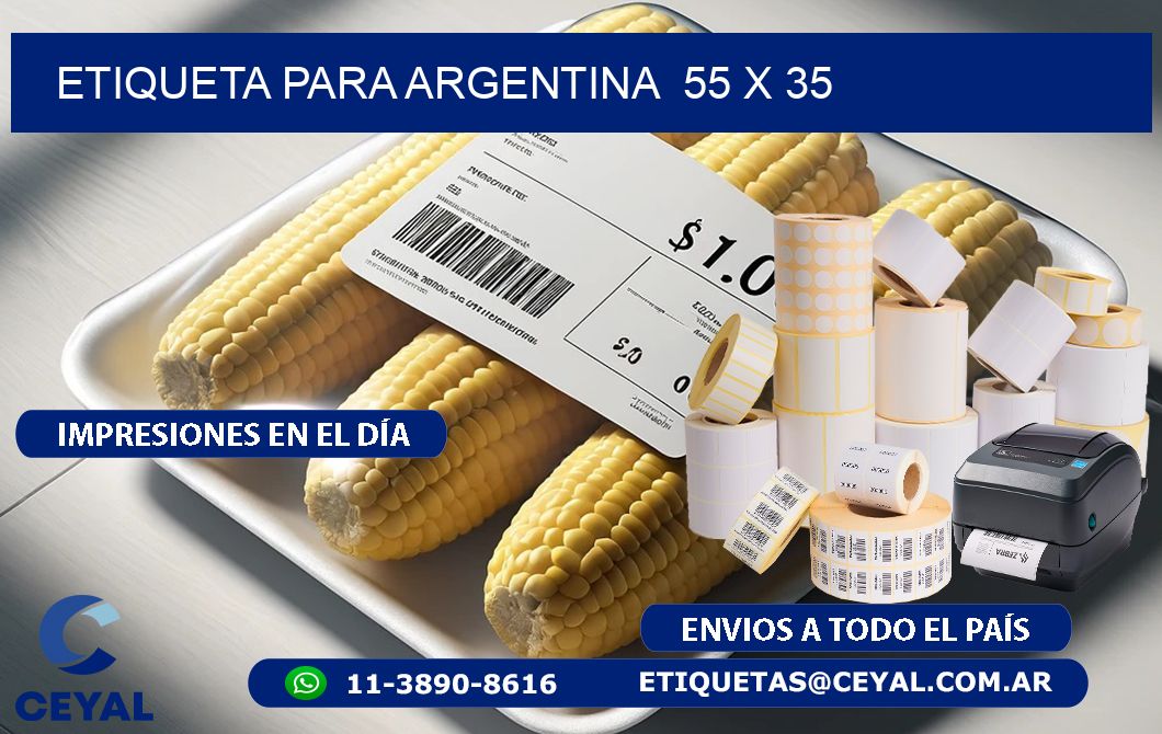 etiqueta para Argentina  55 x 35
