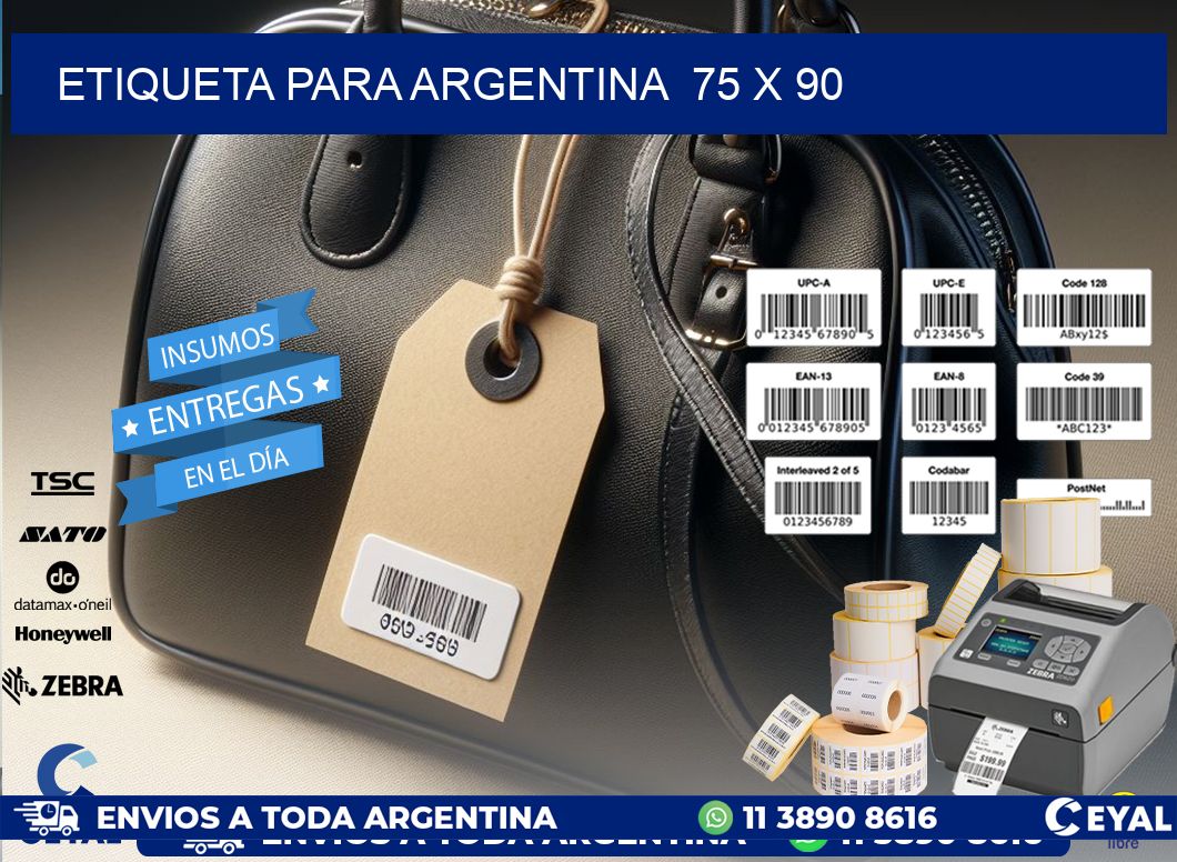etiqueta para Argentina  75 x 90