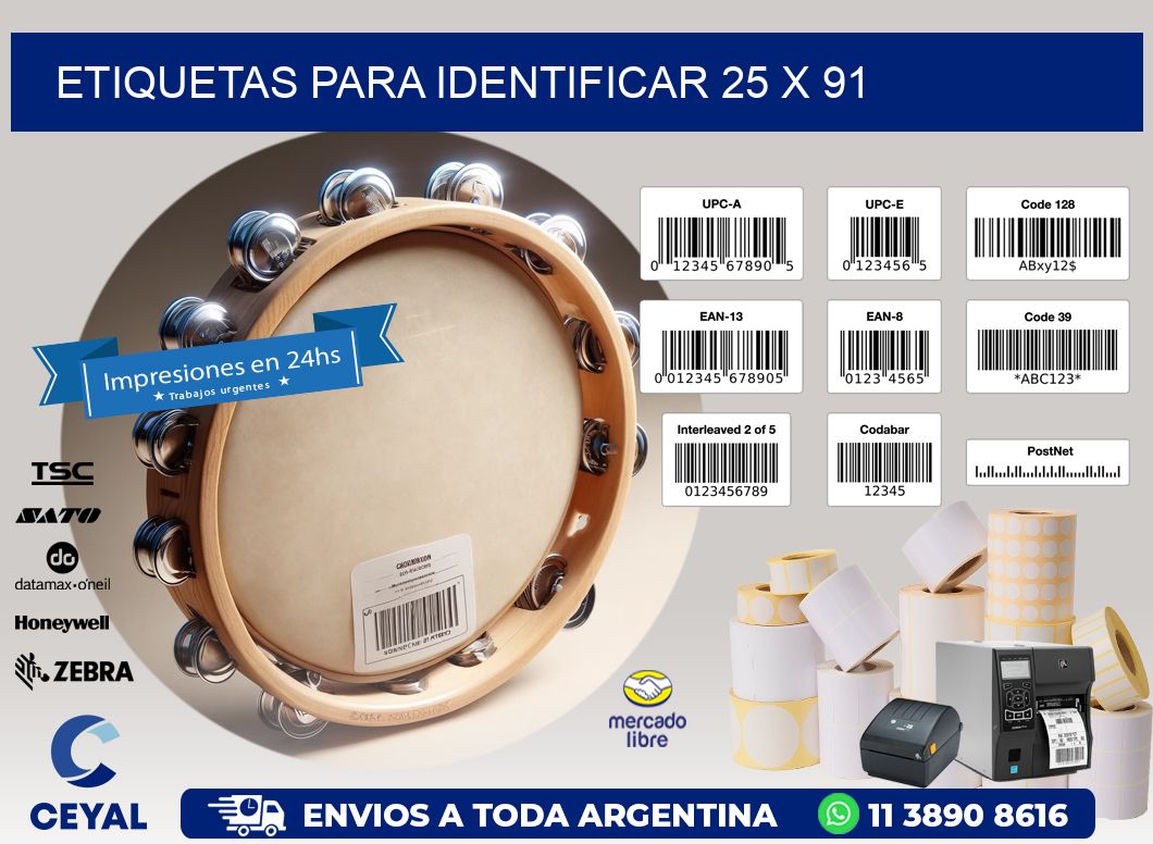 etiquetas para identificar 25 x 91