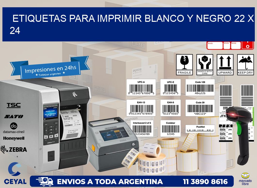 etiquetas para imprimir blanco y negro 22 x 24