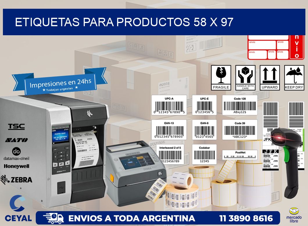 etiquetas para productos 58 x 97