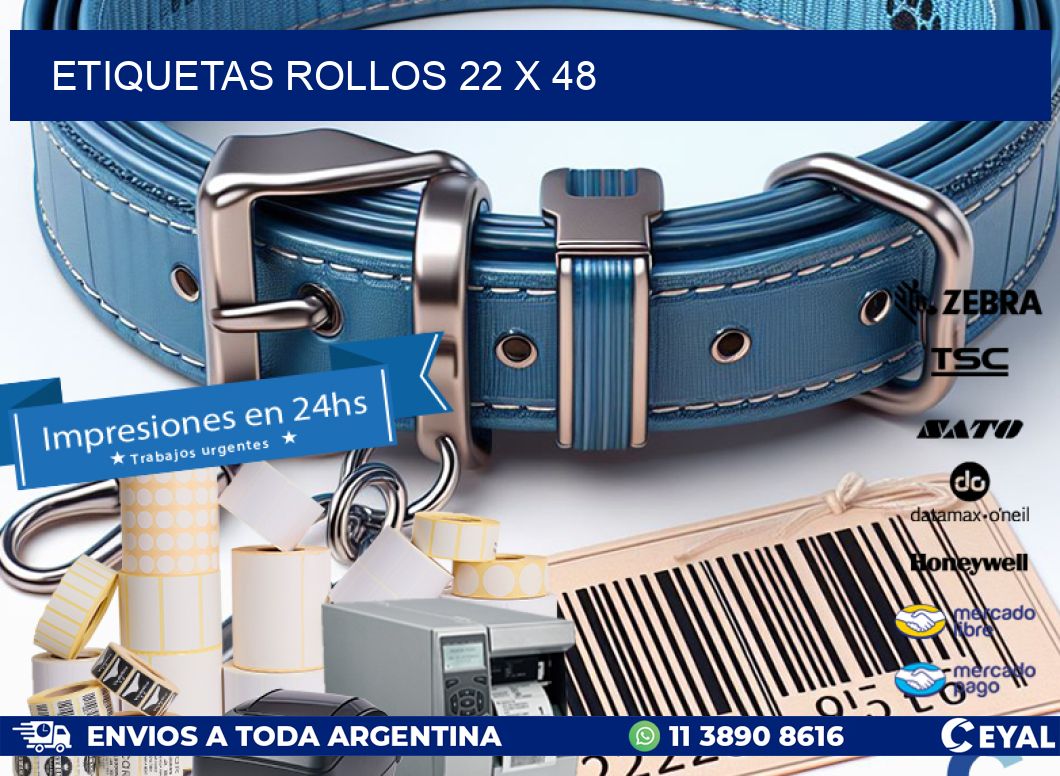 etiquetas rollos 22 x 48