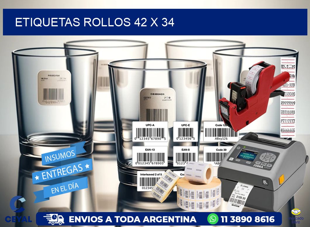 etiquetas rollos 42 x 34