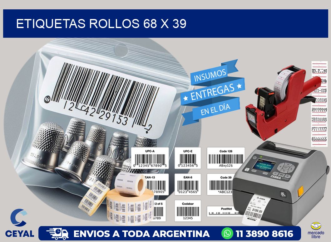 etiquetas rollos 68 x 39
