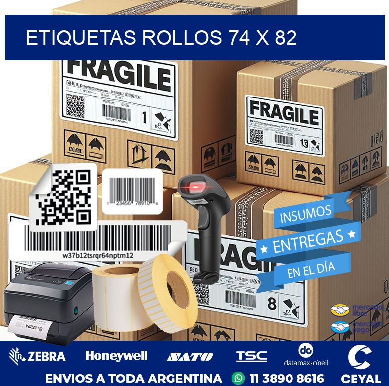 etiquetas rollos 74 x 82