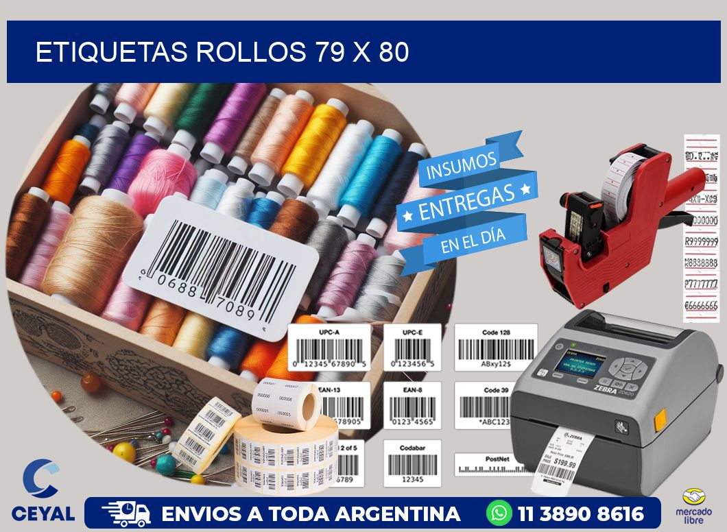 etiquetas rollos 79 x 80