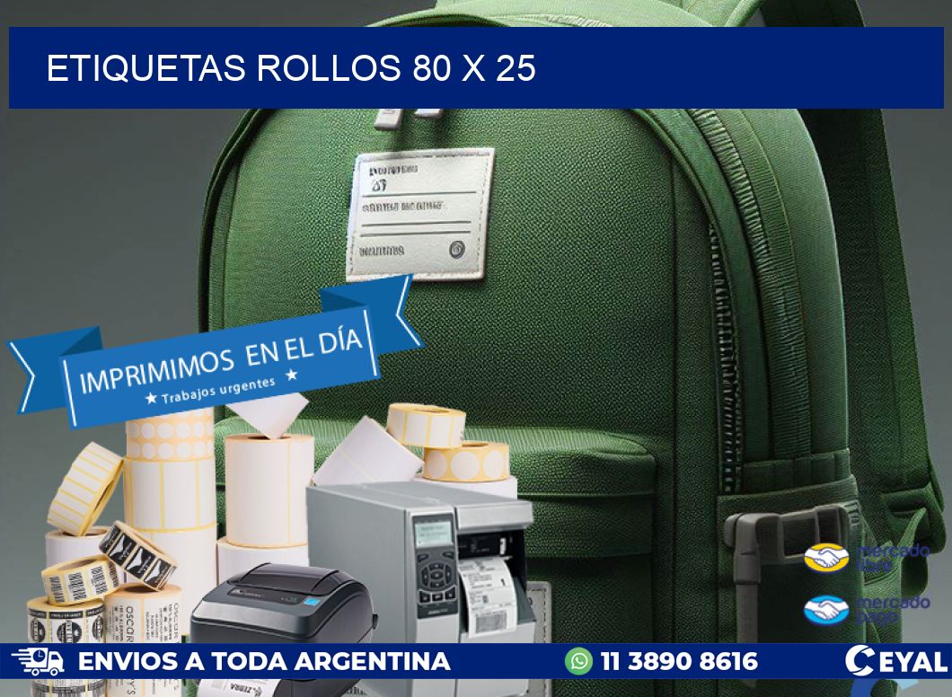 etiquetas rollos 80 x 25