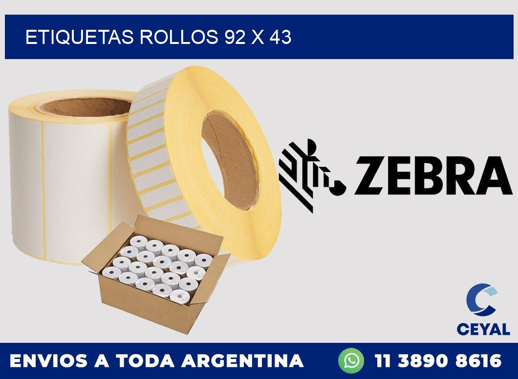 etiquetas rollos 92 x 43