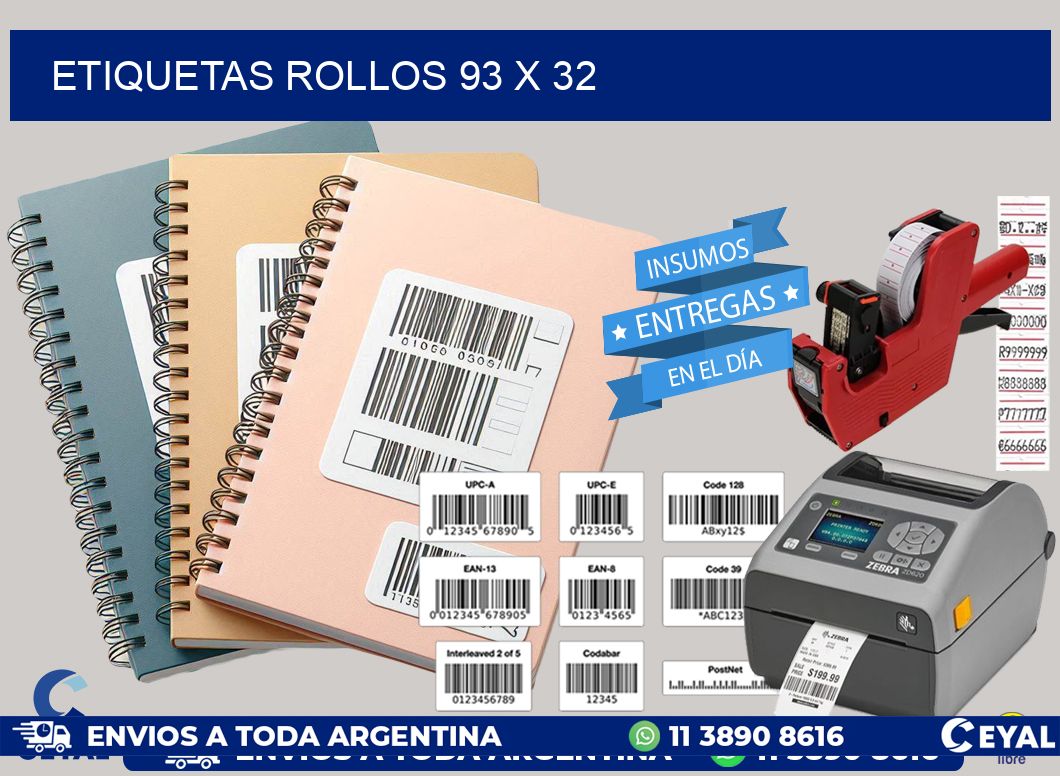 etiquetas rollos 93 x 32