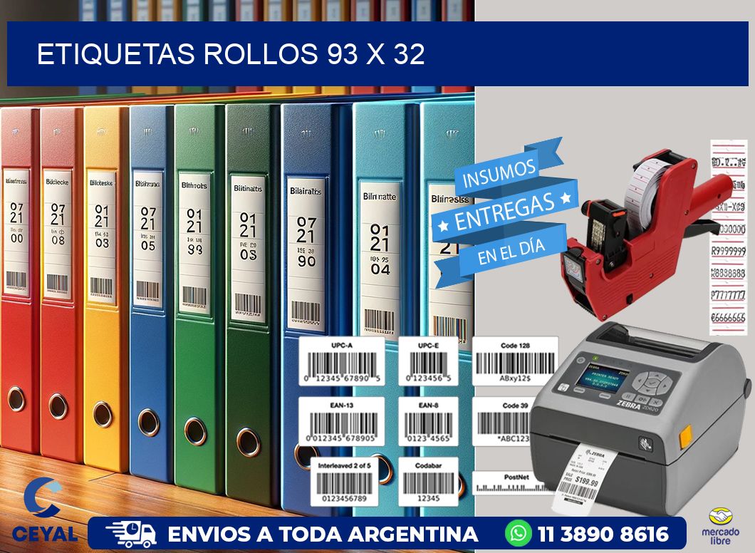 etiquetas rollos 93 x 32