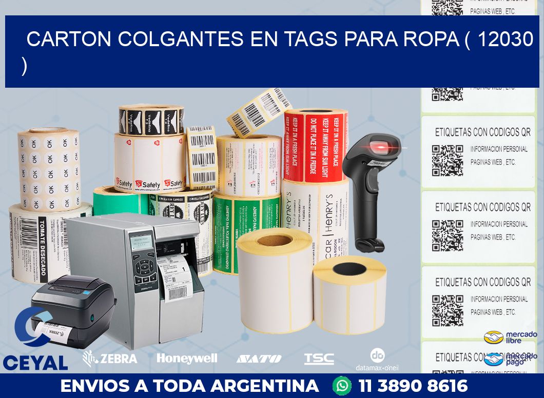 CARTON COLGANTES EN TAGS PARA ROPA ( 12030 )