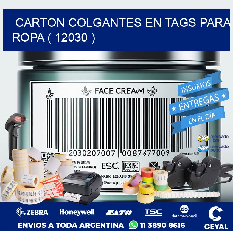 CARTON COLGANTES EN TAGS PARA ROPA ( 12030 )