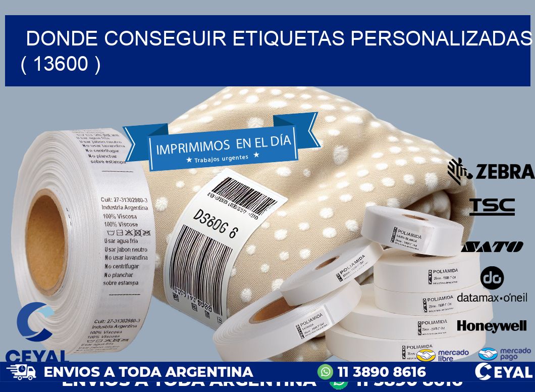 DONDE CONSEGUIR ETIQUETAS PERSONALIZADAS ( 13600 )