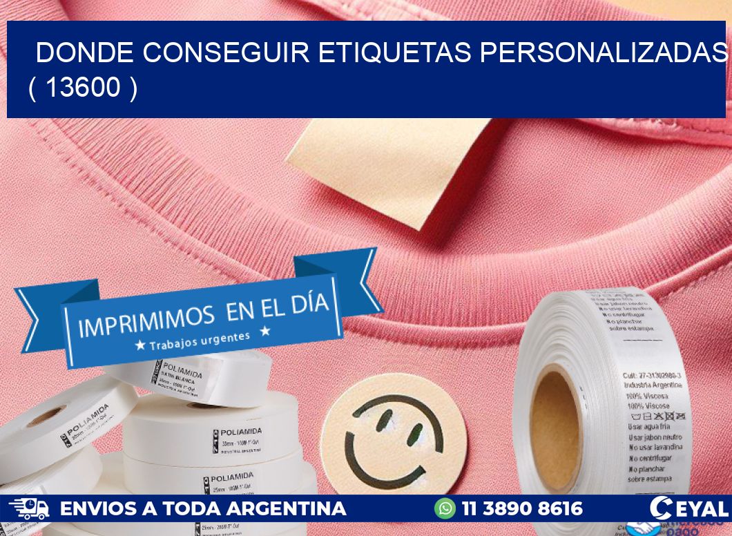 DONDE CONSEGUIR ETIQUETAS PERSONALIZADAS ( 13600 )