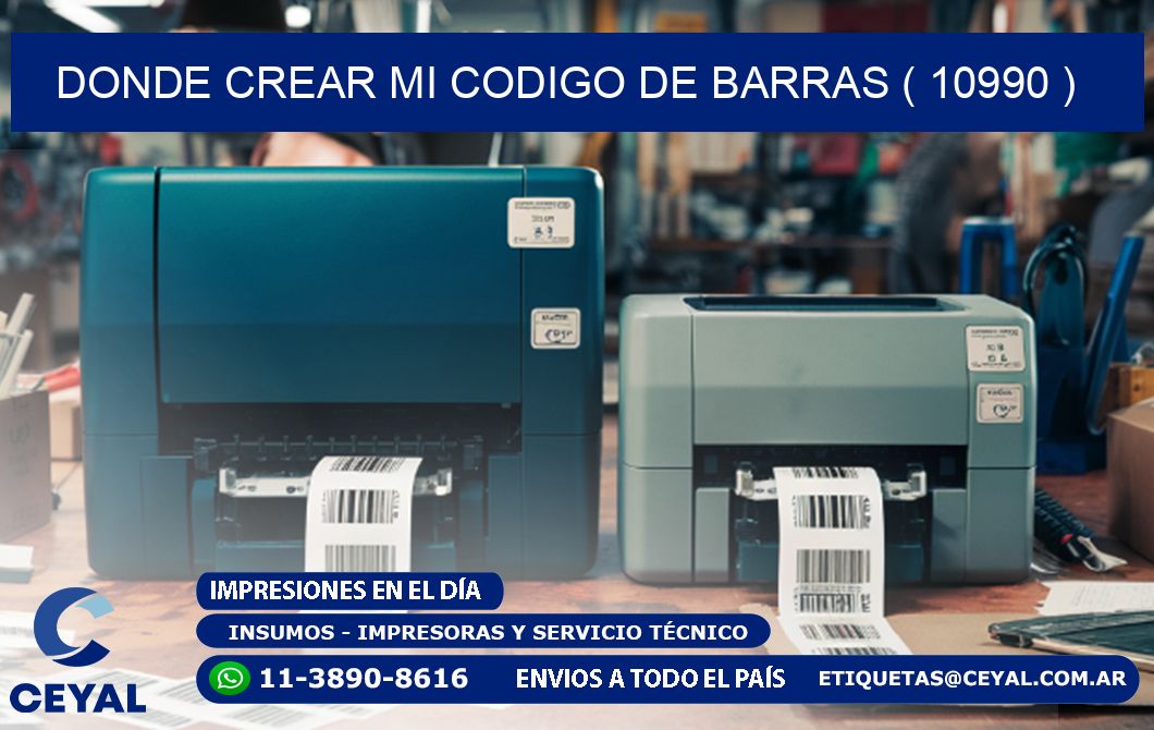 DONDE CREAR MI CODIGO DE BARRAS ( 10990 )